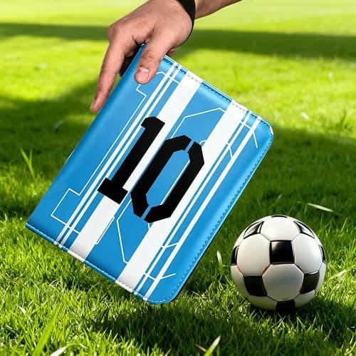 Soccer Card Binder,400 Pockets Card Binder with Card Display Design,2025-2026 Premium Card Ablums with Sports Pattern Wristband Fit for Football Basketball & TCG Cards Collectors thumbnail 2