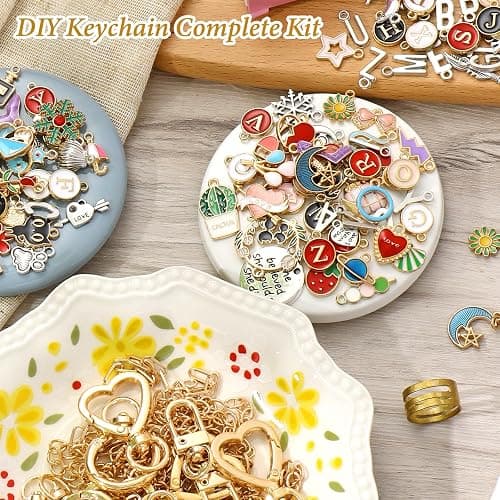 ASTNIC 316PCS Keyring Making Kit & Bag Charm Kit with Charms, Key Ring Hoop, Pliers, DIY Jewellery Making Supplies for Bracelet, Necklace and Jewelry Making, Gifts for Girls, Women, Adults thumbnail 2