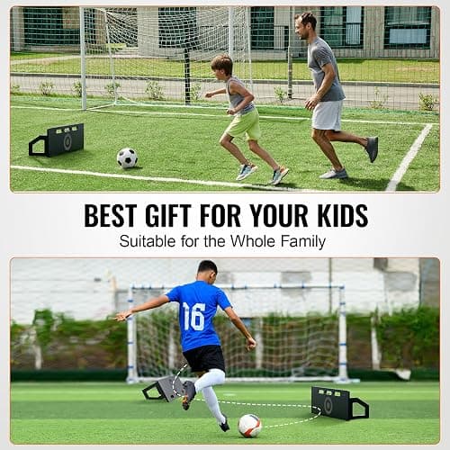 VEVOR Soccer Rebounder Board, Portable Soccer Wall with 2 Angles Rebound, Foldable HDPE Kickback Rebound Board, Soccer Training Equipment for Kids and Adults, Passing & Shooting Practice thumbnail 6