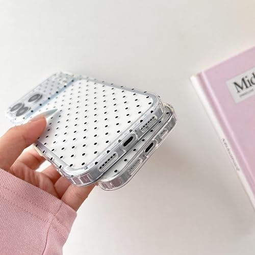 QLTYPRI Cute Phone Case for iPhone 17e/iPhone 16e Case Polka Dot Fashion Aesthetic Design for Women Girls, Slim TPU Shockproof Protective Phone Cover for iPhone 17e/16e - Clear | Black thumbnail 6