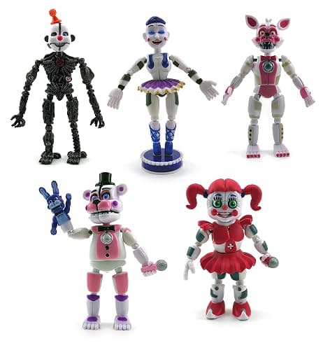Toysvill Inspired by FNAF Sister Location Action Figures Toys (Set of 5 pcs), More Than 5 inches [Funtime Freddy Bear, Circus Baby, Ennard, Ballora, Funtime Foxy], Fun Action Simulator - Image 1