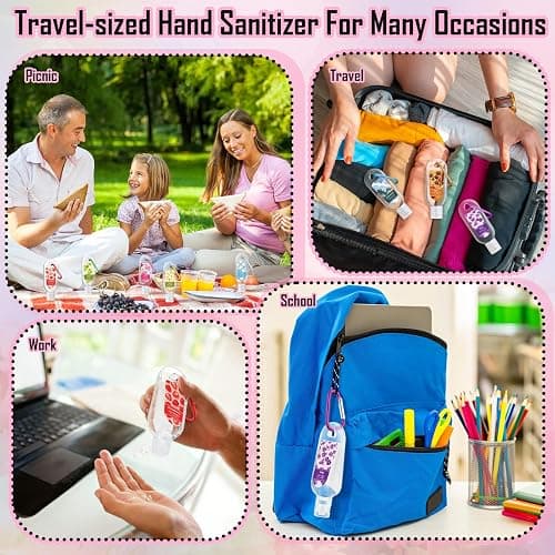 Sacubee 24 Pack Christmas Scented Hand Sanitizers Keychain Gift Flower Mini Hand Sanitizer Bulk 1 oz Travel Gift Set Christmas Party Favors Bags Stocking Stuffers, Homeless Care Package Supplies thumbnail 5