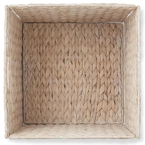 Casafield 13" x 13" Hyacinth Storage Baskets, Whitewash - Set of 6 Storage Organizers, Woven Wicker Cubes for Bathroom, Bedroom, Laundry, Shelves thumbnail 6
