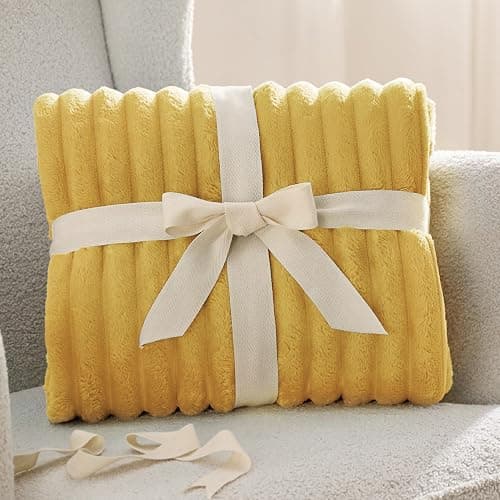 Bedsure Honey Fleece Blanket for Couch - GentleSoft Cozy Soft Blankets for Women, Cute Small Throws for Girls, 50x60 Inches - Honey - Throw (50" x 60") thumbnail 7