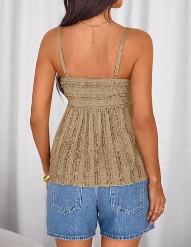 ZESICA Womens Summer Spaghetti Strap Tank Tops 2026 Trendy Going Out Sleeveless V Neck Flowy Y2K Cami Top Fashion Outfits thumbnail 5