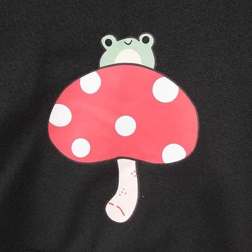 Ritatte Girls Cute Mushroom Frog Sweatshirt Kawaii Long Sleeve Hoodie Pullover Tops with Pocket Kids Aesthetic Clothes thumbnail 6
