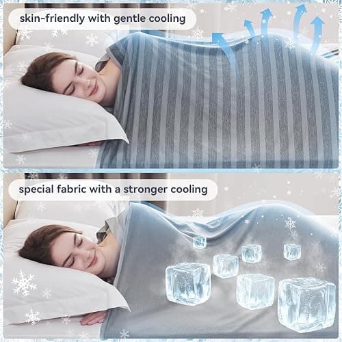 Guohaoi Cooling Blankets for Hot Sleepers,Arc-Chill Q-Max >0.5 Cool Fiber,100% Oeko-Tex Certified,Twin Full Size Lightweight Summer Cool Blanket for Travel/Outdoor Ultra Cold Breathable,60''x90'' thumbnail 4