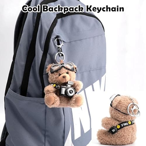 YILANFULL Cute Key Chain Plush Bear Bag Charm Teddy Bear Keychain Gift For Handbag,Purse, Backpack, Car Keys thumbnail 3