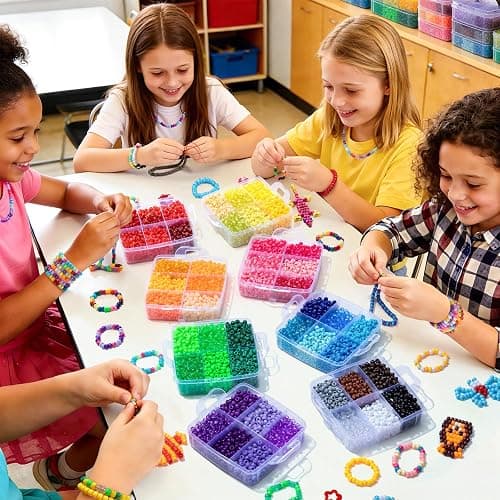 Umikk 10,000PCS Pony Beads Bulk, 48 Colors 6x9mm Plastic Kandi Beads for DIY Bracelet Making Hair Braiding Kandi Jewelry Key Chains Crafts Gifts (5.73LB, Shockproof Packaging) thumbnail 2