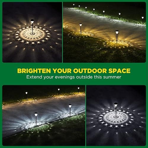 URAGO Super Bright Solar Lights Outdoor Waterproof-10 Pack, Dusk to Dawn Up to 12 Hrs Solar Powered Outdoor Pathway Garden Lights Auto On/Off, LED Landscape Lighting Decorative for Walkway Patio Yard thumbnail 2