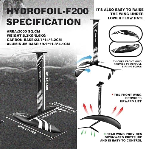 Spatium Unpowered Hydrofoil Boards Inflatable Foil Board Foiling Surfing with F200 Foil Boarding Without Motor thumbnail 5