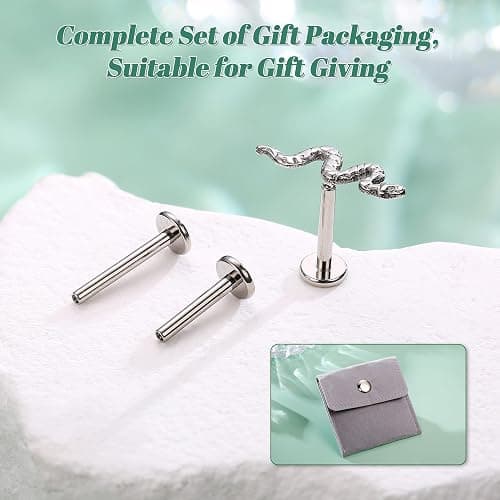 Adramata G23 Titan Helix Tragus Labret Lippenpiercing Medusa Innengewinde Medizinische Ohrstecker Ohr Klein Conch Gold Silber thumbnail 6