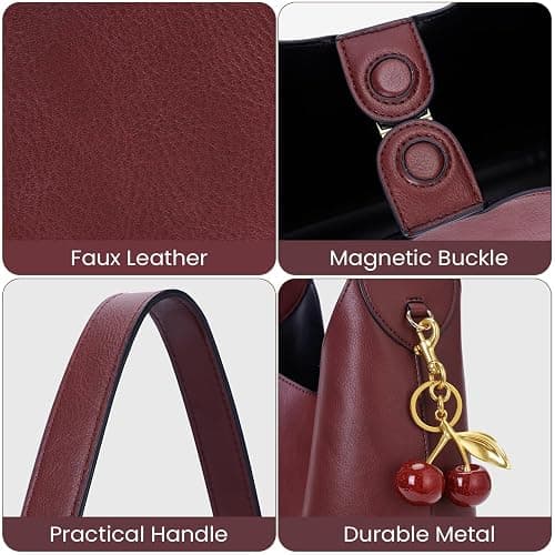 HICARRY Faux Suede Hobo Bags Vegan Leather Shoulder Bag Tote for Women Medium Slouchy Designer Handbags Purses Fall Fashion thumbnail 3