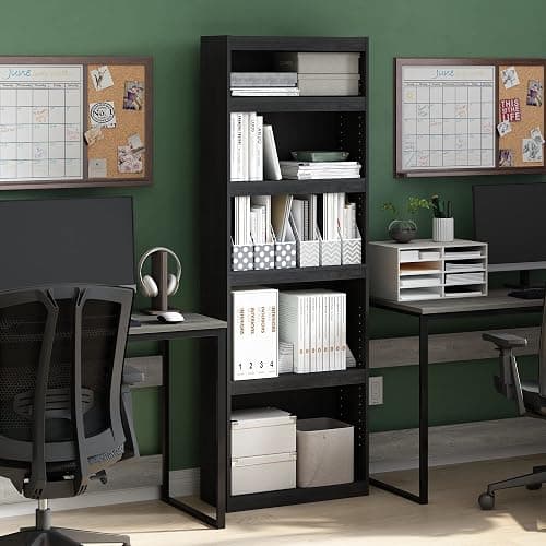 Furinno Jaya Enhanced Home 5-Tier Shelf Bookcase, Blackwood thumbnail 2