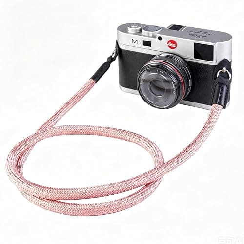 Eorefo Camera Strap Vintage 100cm Nylon Climbing Rope Camera Neck Shoulder Strap for Micro Single and DSLR Camera(Rose Gold) - Image 1
