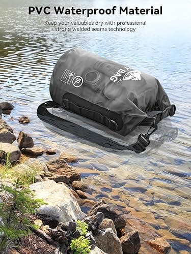HEETA Dry Bag Waterproof for Women Men, 5L/10L/20L/30L/40L Roll Top Lightweight Dry Storage Bag Backpack with Phone Case for Travel Swimming Boating Kayaking Paddle Board Camping Beach Accessories thumbnail 3