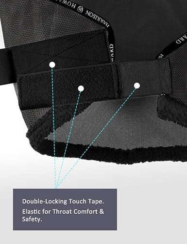 9. Harrison Howard All Round Mesh Horse Fly Mask UV Protective with Fleece Padded Edging Black L thumbnail 5