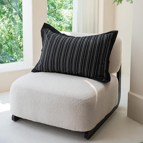 SUSYBAO Black Striped Duvet Cover King 100% Washed Cotton Farmhouse Pinstripe Duvet Cover 3 Pieces Set 1 White Stripe Duvet Cover with Zipper Ties 2 Pillow Shams Soft Classic Geometric Bedding Set thumbnail 6