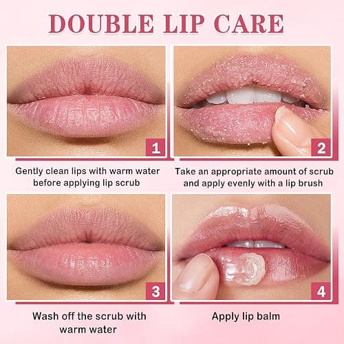 LZXLUKGIR 4PCS Lip Scrub and Mask Set,Strawberry and Honey Pot Lip Balm,Reduces Lip Lines Lip Exfoliator Scrub and Moisturizer,Repair Bee Lip Balm and Lip Scrub Set,Lip Mask Overnight thumbnail 6