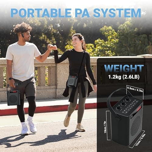 Voice Amplifier Wireless Microphone/Handheld Mic- 40W Portable Microphone and Speaker Wireless karaoke System, Bluetooth Speaker with Mics Personal Pa System, 4 Sound Effects for Teachers Speaking S95 thumbnail 5