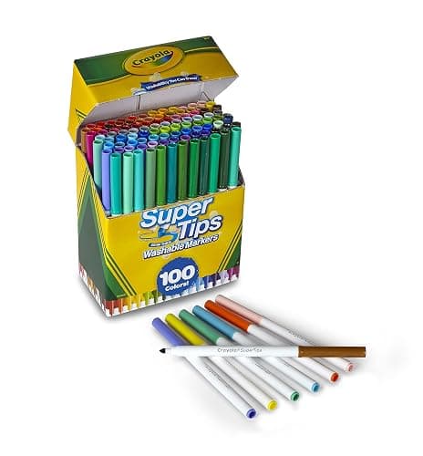Crayola Super Tips Marker Set (100ct), Fine Point Washable Markers, Drawing Markers for Kids & Adults, Create Thick & Thin Lines, Art Supplies, Ages 3+ thumbnail 4
