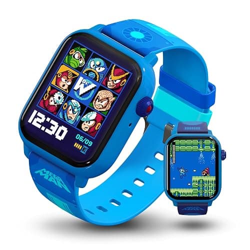 My Play Watch Mega Man Retro Gaming Smartwatch, Built from Mega Man™ 2 | Classic & Arcade Modes, No Wi-Fi or Bluetooth, Heart and Calories Tracking, Digital Watch, All Day Fitness, Includes 2 Bands - Image 1