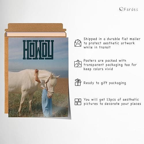 Fardes Coastal Granddaughter Room Decor, Cowgirl Aesthetic Pictures, Teen Girls Bedroom Surfboard Wall Art Prints, Beachy Wall Decor thumbnail 4