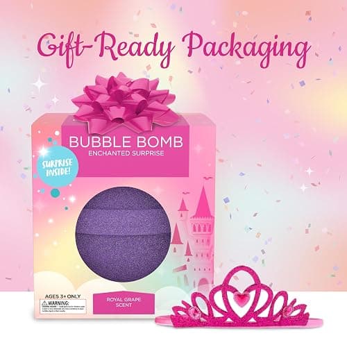 Princess Bath Bombs for Girls with Surprise Toys Inside (1 Pack) – Large Fizzy Bubble Bath Bomb for Kids - Princess, Mermaid, Fairytale Bath Toys – Fruity Scent, Skin-Safe, Made in USA by Two Sisters thumbnail 8