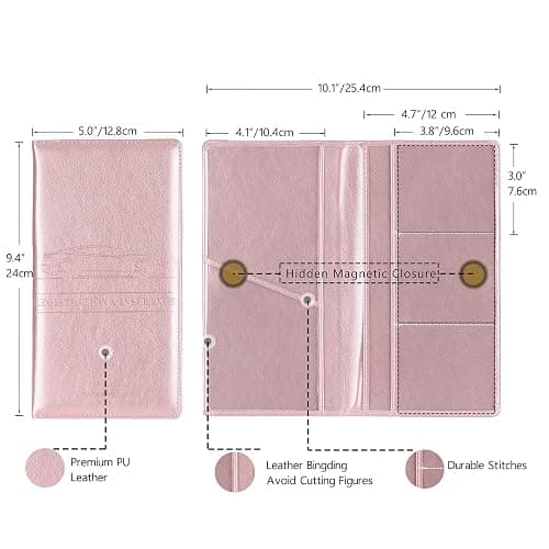 TOURSUIT Car Registration and Insurance Card Holder, Vehicle License Document Glove Box Compartment Organizer, Interior Car Accessories for Women Men Teens (Rose Gold) thumbnail 3