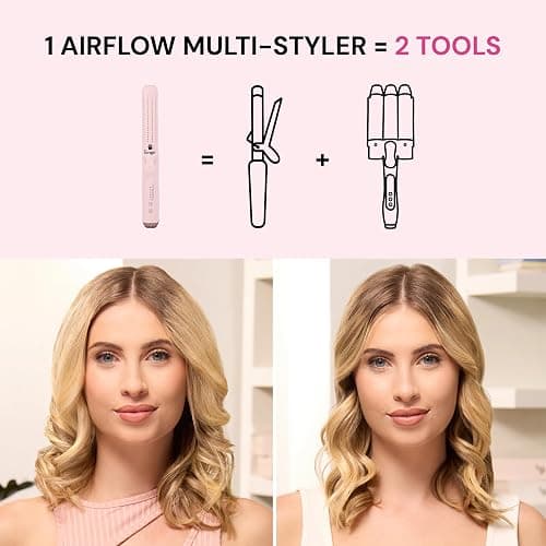 L'ANGE HAIR Le Duo Flex 360° Airflow Titanium Styler | Curling Iron with Adjustable Settings Creates Waves | Air Flow Styler Enhances Volume Locks | Dual Voltage Tool for All Hair Types (Blush) thumbnail 8