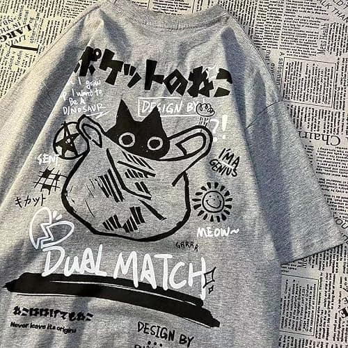 SANLEG Y2k T-Shirt Cartont Short-Sleeved T-Shirt Women's Harajuku Loose Street Style Gothic Shirt Grunge Clothes thumbnail 5