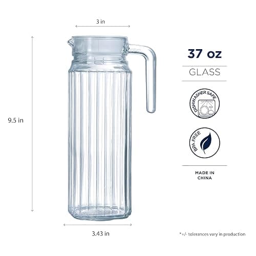 Luminarc ARC 70361 Quadro Krug, Kühlschrankkrug mit Deckel, 1.1 Liter, Glas, transparent, 1 Stück (Packung mit 2) thumbnail 3