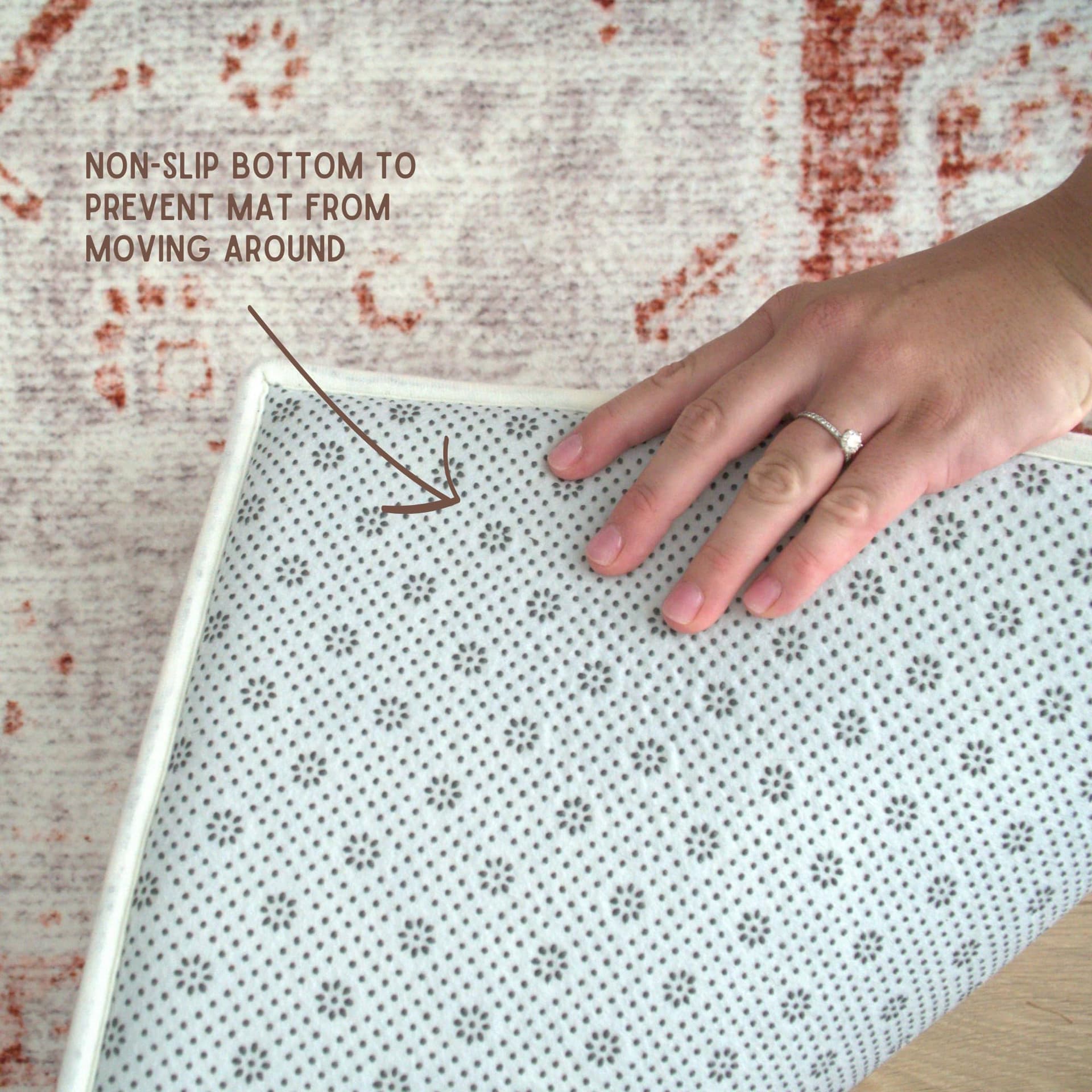 Luxurious Large Soft Baby Play Mat - Soft Padded Play Mat for Babies - Rebound Memory Foam Mat - Non Toxic Baby Play Rug - Large Baby Floor Mat for Tummy Time (Terracotta Distressed 140x200cm) thumbnail 4