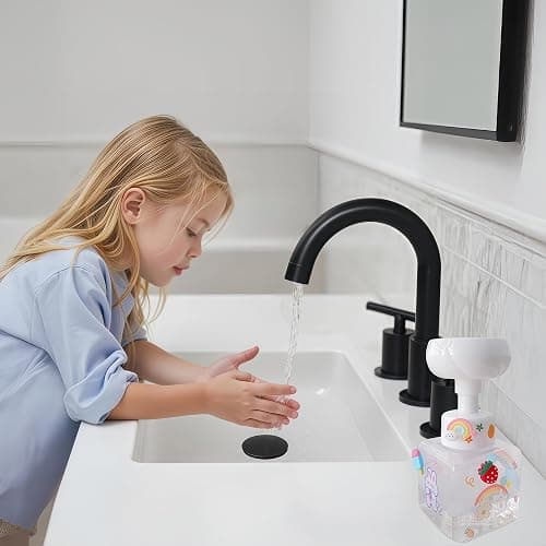 WJCCLYJC Flower Foam Dispenser Pump Bottle-250ml Reusable Plastic Soap Dispenser for Shampoo, Hand Soap&Bath, Includes Cute Stickers, Perfect for Kids Bathroom Or Kitchen (Transparent) thumbnail 6