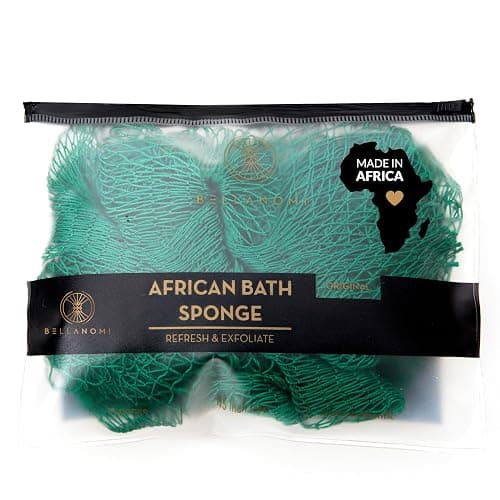 Bellanomi African Exfoliating Net Sponge, Authentic, Ethically sourced from Nigeria, 45 inches Long, Back Scrubber for Daily use (Emerald Green) thumbnail 2