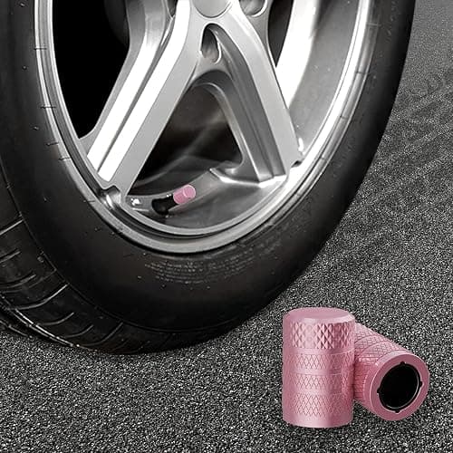 CKAuto Tire Valve Stem Caps, Pink, 4 pcs/Pack, Anodized Aluminum Tire Valve Cap Set, Corrosion Resistant, Universal Stem Covers for Cars Trucks Motorcycles SUVs and Bikes thumbnail 6