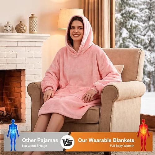 C hello cloud Oversized Hoodie Blanket, Wearable Blanket sweatshirt, Ultra Soft Sherpa Fleece Comfy Snuggle Hoodie thumbnail 7