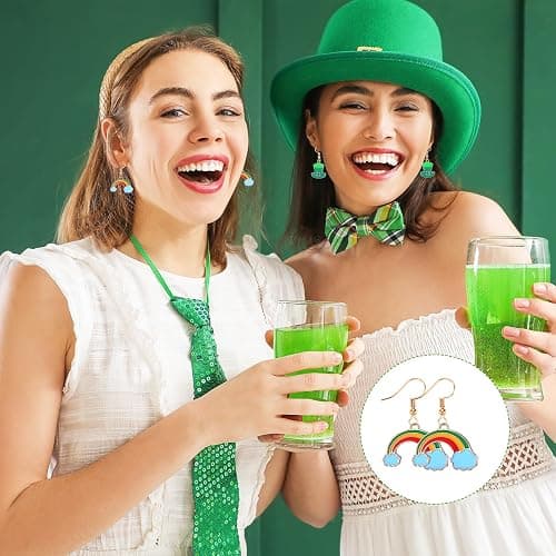 Riceshoot 72 Pairs Holiday Earrings Variety Pack St. Patrick's Easter Summer Gifts Holiday Earring Bulk for Women Teacher Party Favors thumbnail 4