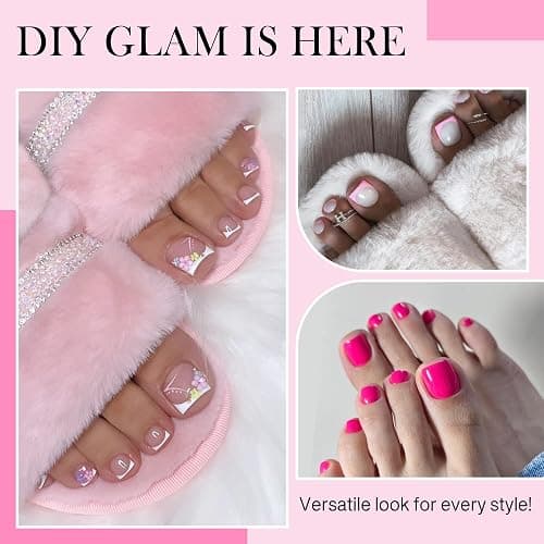 Luckyfairy Square Toe Nail Tips, 504Pcs 15 Sizes Full Cover Press On Toenails for Women, Long Wider Pre-etched Double Matte Fake Toenails for Big Toe Nail Extensions Home DIY Salon Soak Off thumbnail 3