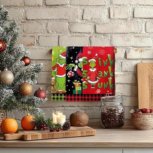 GEELION Christmas Hand Towels Set of 3 – 18 x 26 Inches, Soft & Funny Holiday Towels for Kitchen Bathroom, Great for Christmas Decor, Gifts for Women, Friends, Hostess thumbnail 6