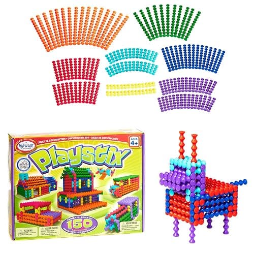 Playstix Construction Toy Building Blocks Set 150 Piece STEM Kit - Image 1