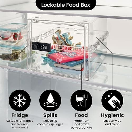 Lockabox One™ | Premium Lock Box | Medium Combination Lock Box For Food, Medicine & Home Safety | External Size 12 x 8 x 6.6 inches (Crystal) thumbnail 6