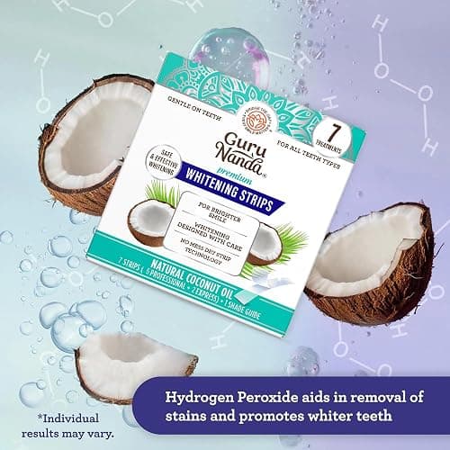 GuruNanda Teeth Whitening Strips - 7-Day Treatment with Non-Slip, Dry Strip Technology - Whitening Designed with Care for a Brighter Smile thumbnail 4