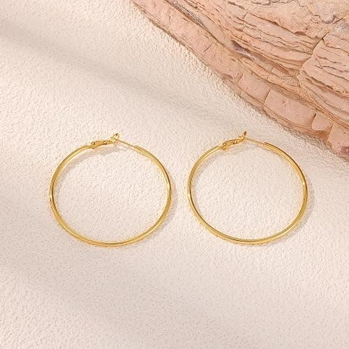 Gacimy Gold Hoop Earrings for Women 14K Gold Plated, 925 Sterling Silver Post Hypoallergenic Earrings Hoops for Women thumbnail 8