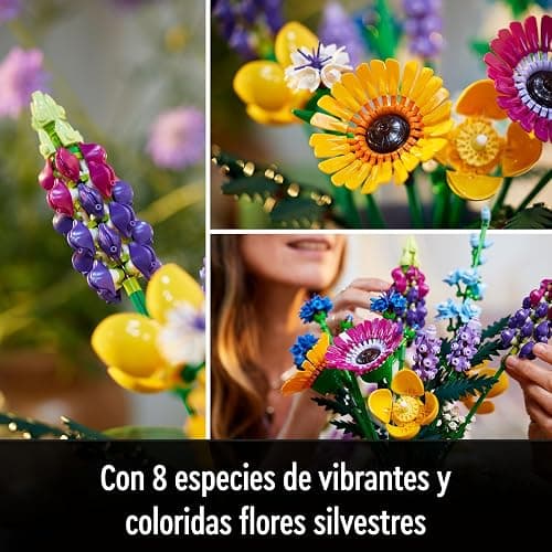 LEGO Icons Botanical Collection Le Bouquet de Roses, Fleurs Artificielles pour Décorer la Chambre & 10313 Icons Bouquet de Fleurs Sauvages, Plantes Artificielles avec Coquelicots et Lavande thumbnail 7