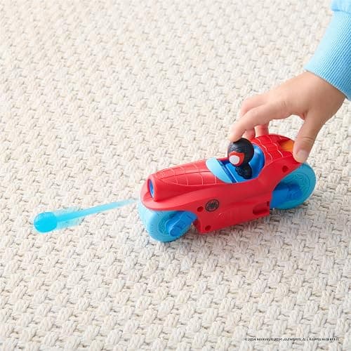 Jazwares Marvel Spidey and His Amazing Friends Spidey Team Split Racer - 8.5-Inch Three-in-One Vehicle with Web Darts, Sound Effects, and Phrases thumbnail 9