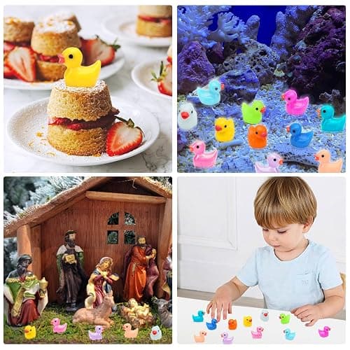 GOTFUN Mini Resin Ducks Figures, 120 Pcs Cute Tiny Little Ducks Ornaments Miniatures Toy Baby Bath for Fairy Garden Aquarium Dollhouse Landscape Decorations Mini Stuff Figures Home Decor (12 Colors) thumbnail 5