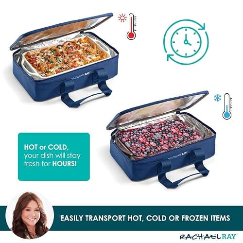 Rachael Ray Lasagna Lugger, Thermal Insulated Casserole Carrier for Hot or Cold Food, Lugger Tote for Potluck, Parties, Picnic, and Cookouts, Fits 9" x 13" Baking Dish thumbnail 4