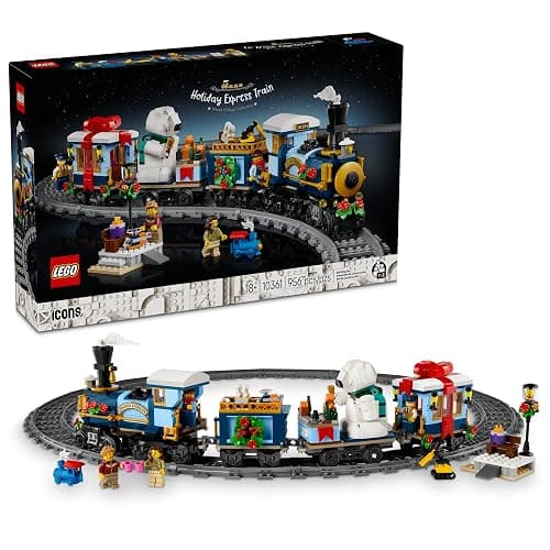 LEGO Icons Holiday Express Train Building Set for Adults, Ages 18+ - Seasonal Home Decor for Bedroom or Book Shelf - Christmas Train W/Track & 4 Minifigures - Gift Idea for Holidays - 10361 - Image 1