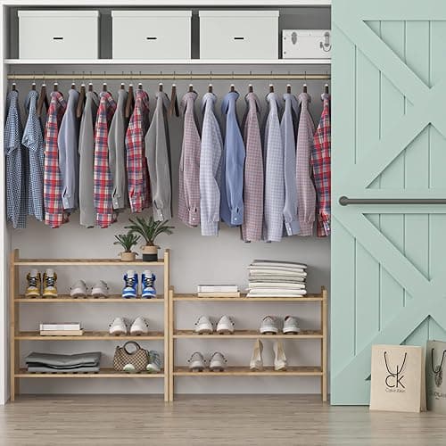 Z&L HOUSE 3-Tier Shoe Rack for Closet, Stackable Shoes Rack Organizer Free Standing Shoe Shelf for Entryway and Closet Hallway, Multifunctional Bamboo Rack in Different Combinations (3-Tier) thumbnail 6